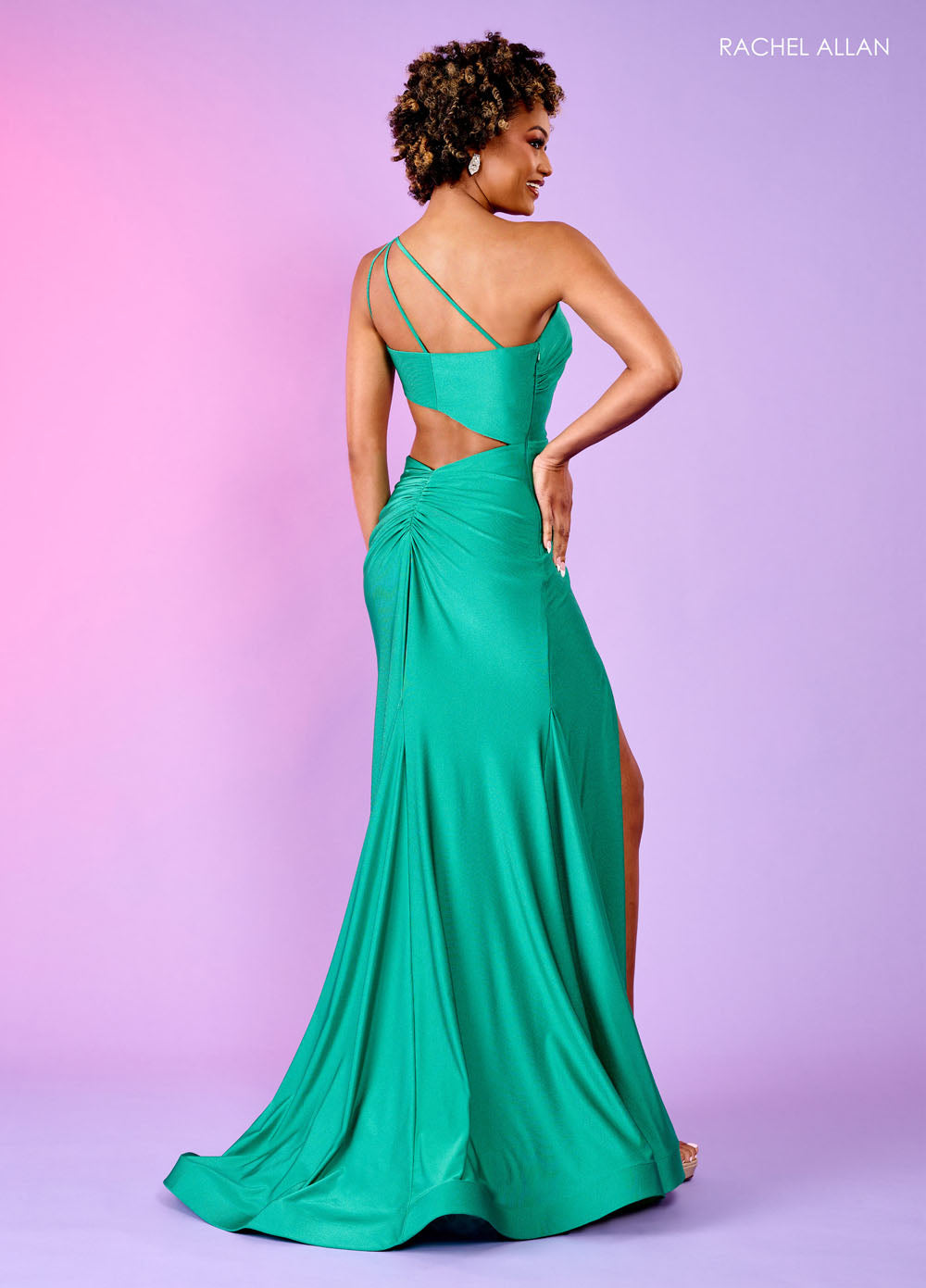 Rachel Allan 70153 prom dress images.  Rachel Allan 70153 is available in these colors: Black, Coral, Emerald, Hot Pink, Ocean Blue, Royal, Tangerine, Watermelon, Yellow.