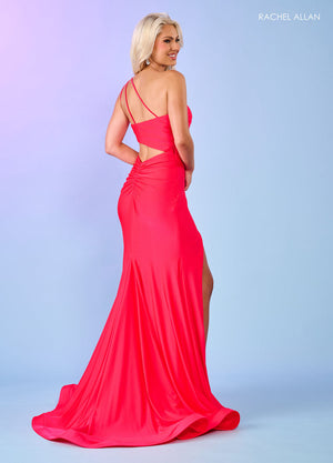 Rachel Allan 70153 prom dress images.  Rachel Allan 70153 is available in these colors: Black, Coral, Emerald, Hot Pink, Ocean Blue, Royal, Tangerine, Watermelon, Yellow.