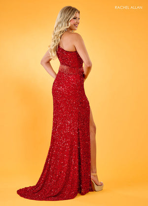 Rachel Allan 70186 prom dress images.  Rachel Allan 70186 is available in these colors: Emerald, Gold, Hot Pink, Lilac, Lime, Peacock, Periwinkle, Red, Tangerine.