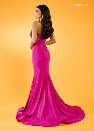 Rachel Allan 70305 prom dress images.  Rachel Allan 70305 is available in these colors: Berry, Black, Emerald, Lilac, Red, Royal, Turquoise, White.