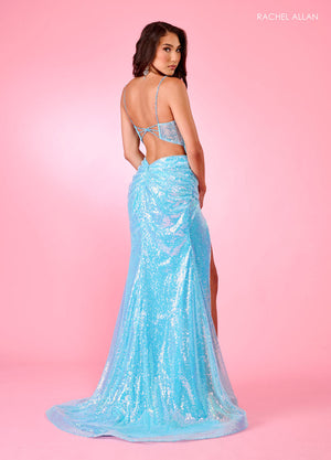 Rachel Allan 70307 prom dress images.  Rachel Allan 70307 is available in these colors: Hot Pink, Lilac, Powder Blue, White.