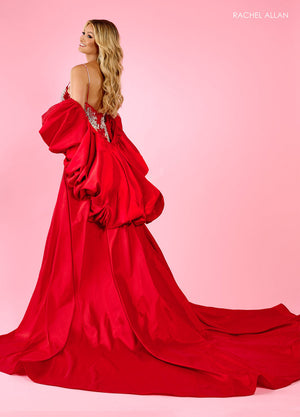 Rachel Allan 70482 prom dress images.  Rachel Allan 70482 is available in these colors: Black, Black Pink, Jade, Red.