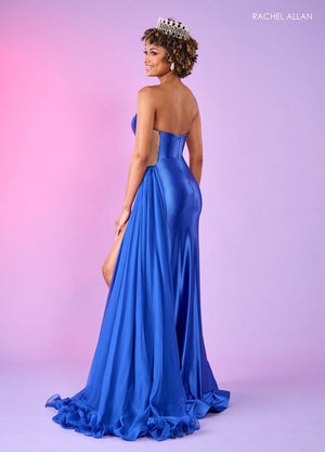 Rachel Allan 70484 prom dress images.  Rachel Allan 70484 is available in these colors: Black, Burgundy, Royal.