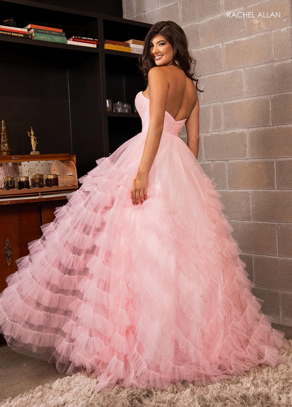 Rachel Allan 70489 prom dress images.  Rachel Allan 70489 is available in these colors: Fuchsia Black, Red, Royal, Sky Blue Navy.