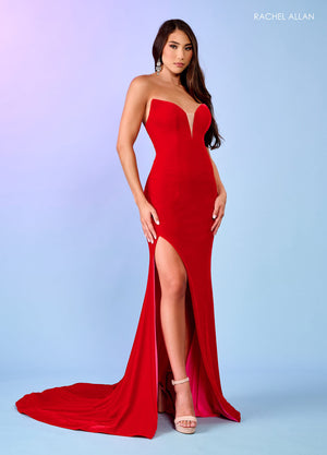 Rachel Allan 70494 prom dress images.  Rachel Allan 70494 is available in these colors: Red Fuchsia, Royal Turquoise.
