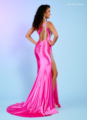 Rachel Allan 70498 prom dress images.  Rachel Allan 70498 is available in these colors: Black, Hot Pink, Royal, Sage.