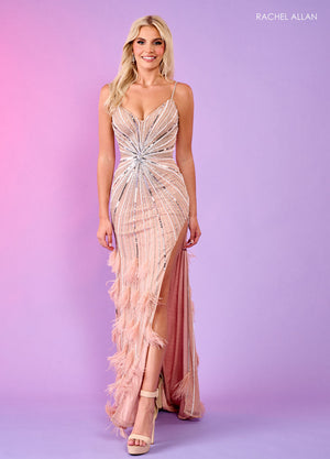 Rachel Allan 70504 prom dress images.  Rachel Allan 70504 is available in these colors: Mint, Nude, Pink, Sky Blue.
