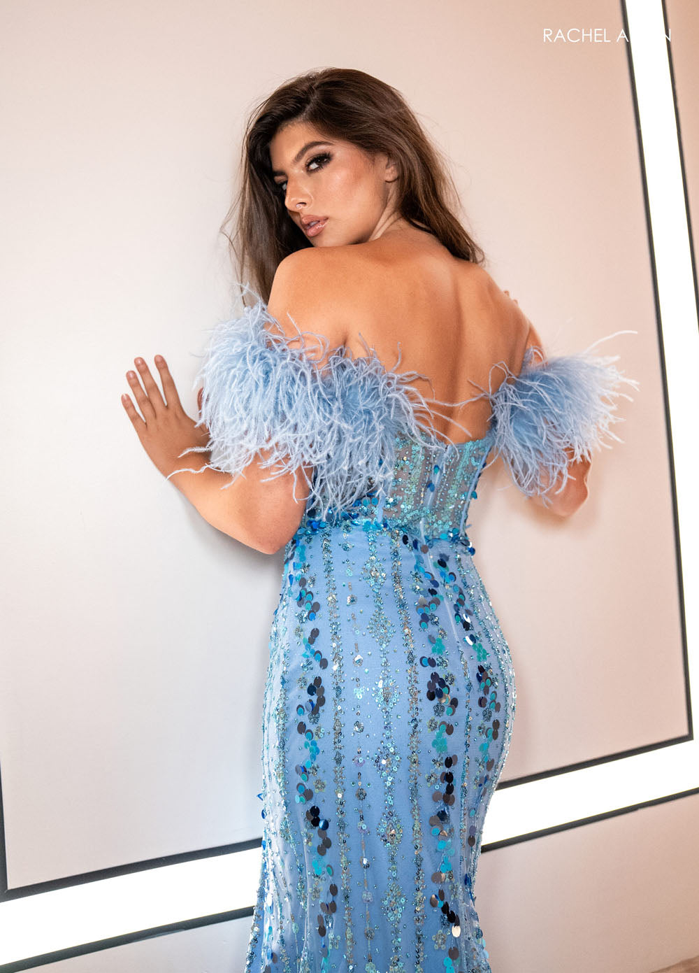 Rachel Allan 70509 prom dress images.  Rachel Allan 70509 is available in these colors: Lilac, Powder Blue.