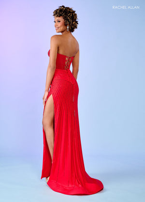 Rachel Allan 70539 prom dress images.  Rachel Allan 70539 is available in these colors: Black, Red, White.