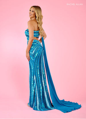 Rachel Allan 70540 prom dress images.  Rachel Allan 70540 is available in these colors: Jade, Ocean Blue, Pink.