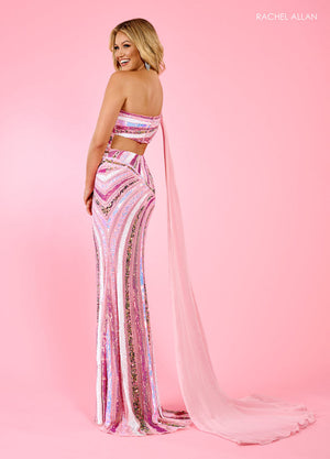 Rachel Allan 70540 prom dress images.  Rachel Allan 70540 is available in these colors: Jade, Ocean Blue, Pink.
