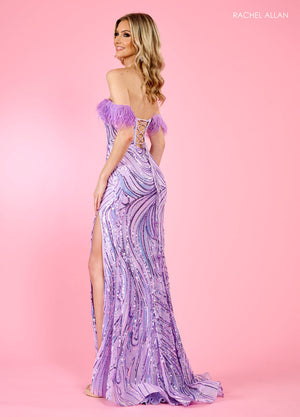 Rachel Allan 70568 prom dress images.  Rachel Allan 70568 is available in these colors: Blush, Lilac, Royal.