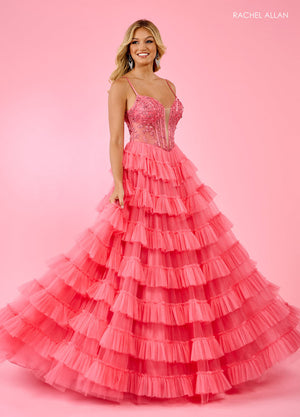 Rachel Allan 70576 prom dress images.  Rachel Allan 70576 is available in these colors: Black, Coral, Turquoise.