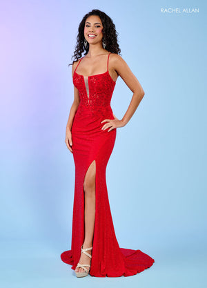 Rachel Allan 70578 prom dress images.  Rachel Allan 70578 is available in these colors: Light Blue, Red, Royal.