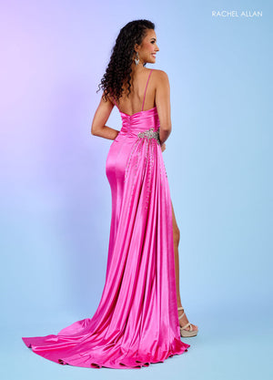 Rachel Allan 70593 prom dress images.  Rachel Allan 70593 is available in these colors: Fuchsia, Sage, Turquoise.