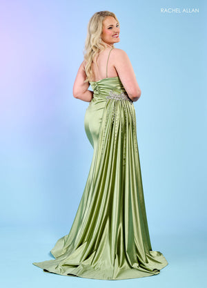 Rachel Allan 70593 prom dress images.  Rachel Allan 70593 is available in these colors: Fuchsia, Sage, Turquoise.