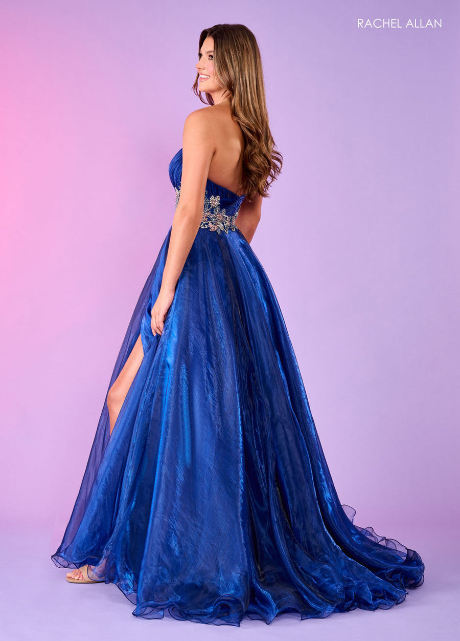 Rachel Allan 70605 prom dress images.  Rachel Allan 70605 is available in these colors: Burgundy, Lilac, Royal.