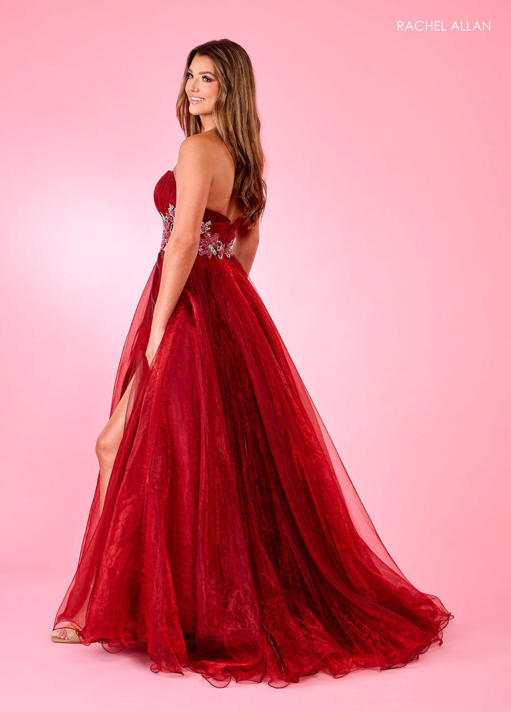 Rachel Allan 70605 prom dress images.  Rachel Allan 70605 is available in these colors: Burgundy, Lilac, Royal.