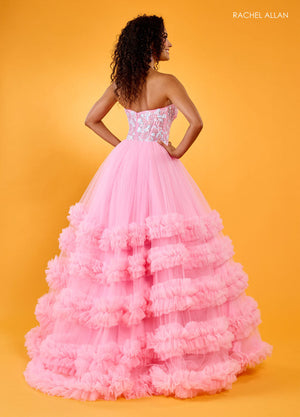 Rachel Allan 70621 prom dress images.  Rachel Allan 70621 is available in these colors: Light Blue, Pink, Red.