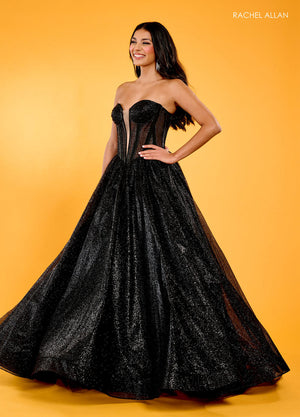 Rachel Allan 70630 prom dress images.  Rachel Allan 70630 is available in these colors: Black, Light Blue, Pink, Red.