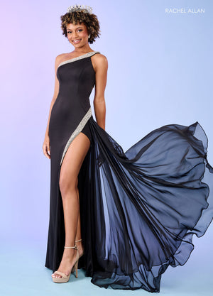 Rachel Allan 70638 prom dress images.  Rachel Allan 70638 is available in these colors: Black, White.