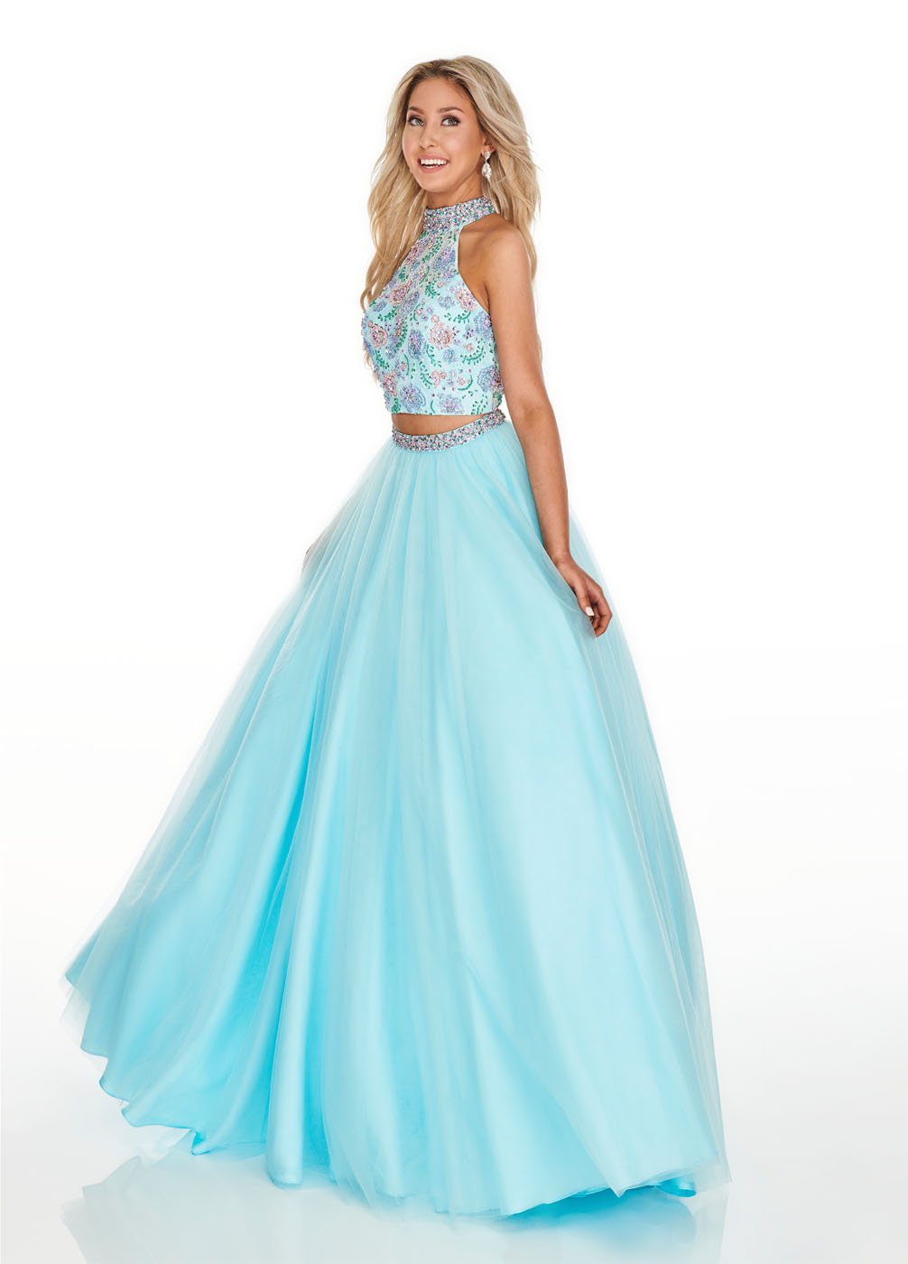 Rachel Allan 7066 prom dress images.  Rachel Allan 7066 is available in these colors: Aqua Blue Multi, Navy Multi, Nude Multi.
