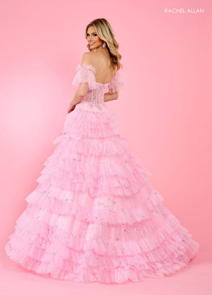 Rachel Allan 70675 prom dress images.  Rachel Allan 70675 is available in these colors: Black, Lilac, Pink.
