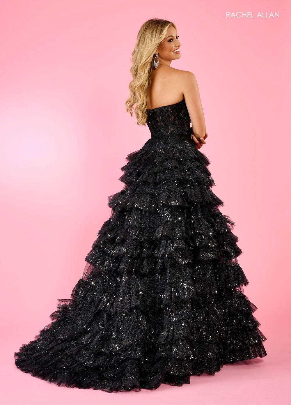 Rachel Allan 70675 prom dress images.  Rachel Allan 70675 is available in these colors: Black, Lilac, Pink.