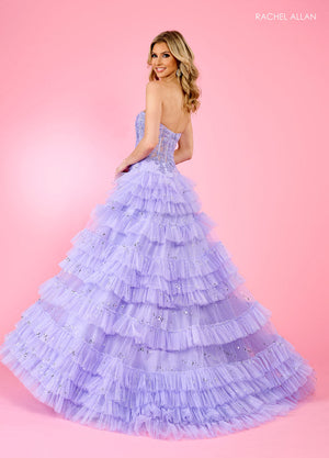 Rachel Allan 70675 prom dress images.  Rachel Allan 70675 is available in these colors: Black, Lilac, Pink.
