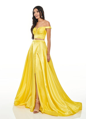 Rachel Allan 7185 prom dress images.  Rachel Allan 7185 is available in these colors: Fuchsia, Red, Royal, Yellow.