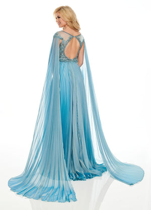 Rachel Allan 8425 prom dress images.  Rachel Allan 8425 is available in these colors: Smokey Blue, Black.