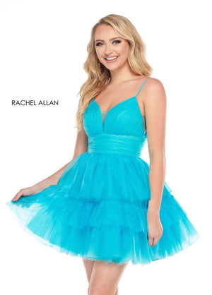 Rachel Allan 40035 prom dress images.  Rachel Allan 40035 is available in these colors: Neon Coral,Neon Turquoise,Neon Green.