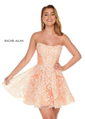 Rachel Allan 40062 prom dress images.  Rachel Allan 40062 is available in these colors: White Soft Coral,White Ocean Blue.