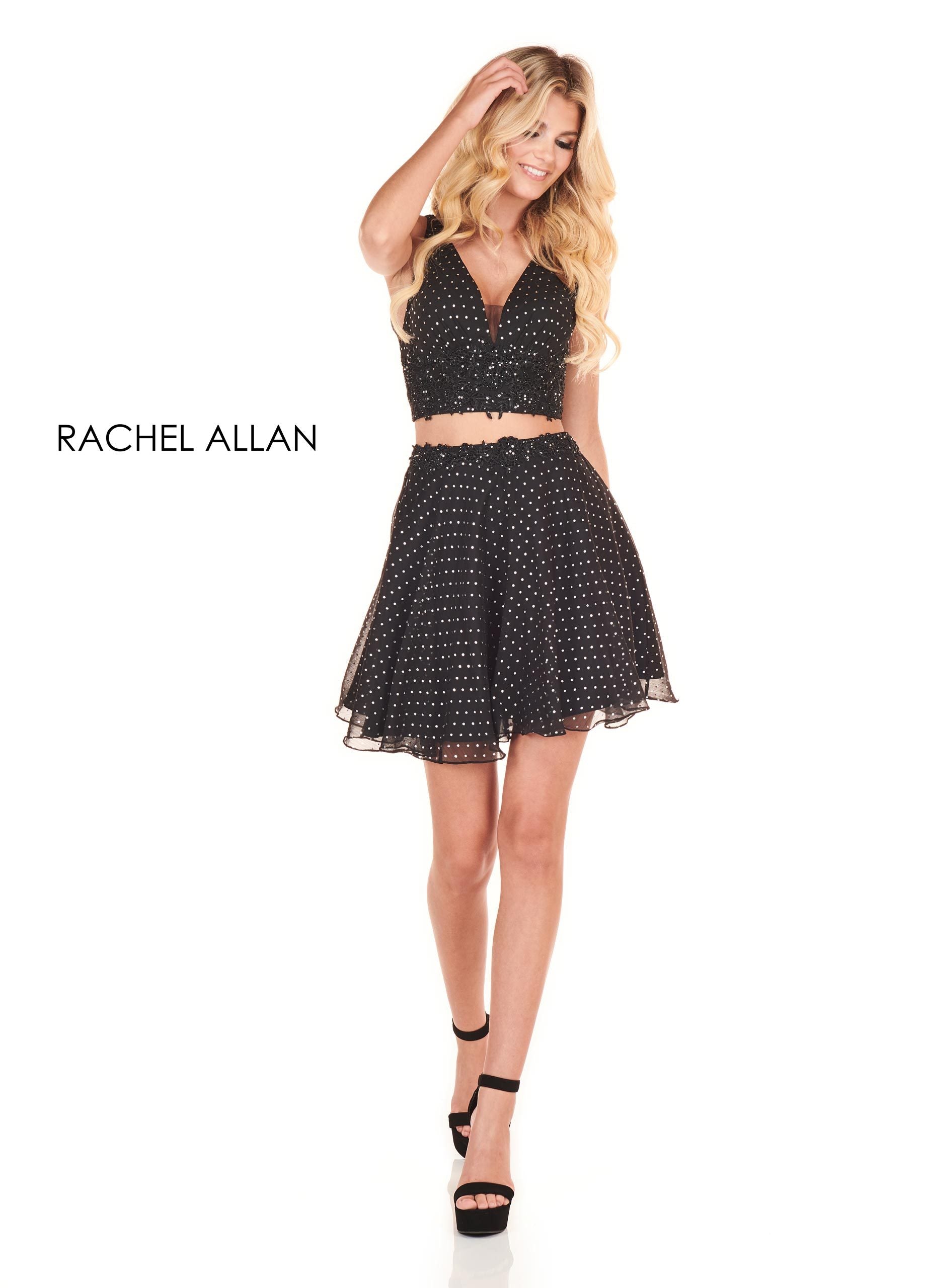 Rachel Allan 4036 prom dress images.  Rachel Allan 4036 is available in these colors: Black,Powder Blue .