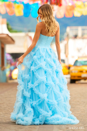 Sherri Hill 55598 light blue prom dresses images.  Sherri Hill 55598 is available in these colors: Light Blue
