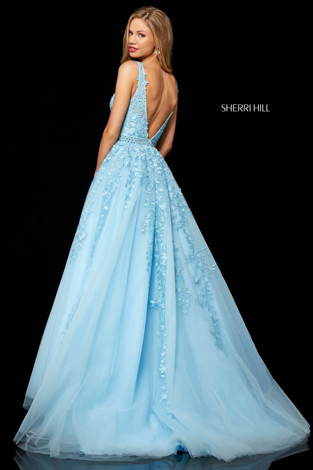 Sherri Hill 11335 prom dress images.  Sherri Hill 11335 is available in these colors: Ivory Nude, Black Nude, Blush, Light Blue, Red, Gold.