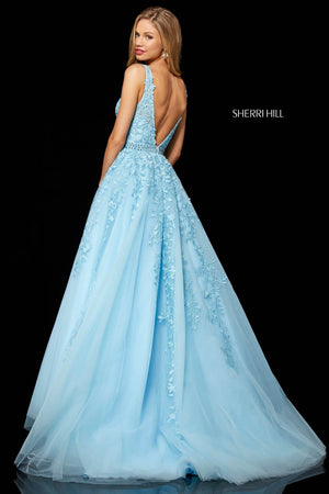 Sherri Hill 11335 prom dress images.  Sherri Hill 11335 is available in these colors: Ivory Nude, Black Nude, Blush, Light Blue, Red, Gold.