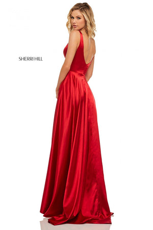 Sherri Hill 52410 prom dress images.  Sherri Hill 52410 is available in these colors: Mocha, Red, Royal, Emerald, Wine, Yellow, Light Blue, Navy, Gunmetal, Black, Blue, Teal, Ruby, Rose.