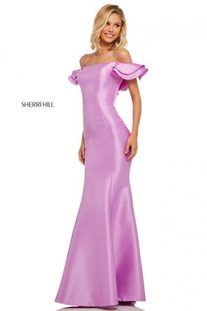 Sherri Hill 52467 prom dress images.  Sherri Hill 52467 is available in these colors: Lilac, Light Blue, Yellow, Fuchsia, Black, Navy, Red.