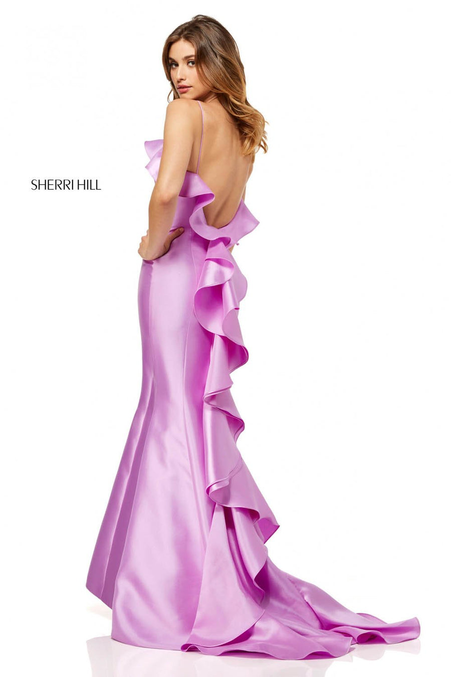 Sherri Hill 52471 prom dress images.  Sherri Hill 52471 is available in these colors: Navy, Fuchsia, Lilac, Red, Black, Yellow, Light Blue, Candy Pink, Turquoise, Mint Green, Emerald.