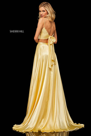 Sherri Hill 52488 prom dress images.  Sherri Hill 52488 is available in these colors: Turquoise, Ruby, Royal, Red, Black, Yellow, Mocha, Rose, Emerald.