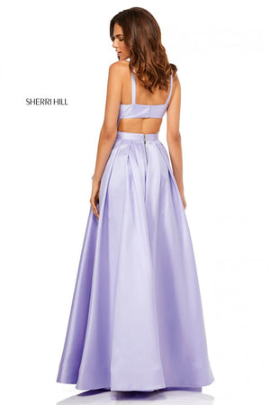 Sherri Hill 52505 prom dress images.  Sherri Hill 52505 is available in these colors: Pink, Ivory, Lilac, Light Blue, Yellow, Red.