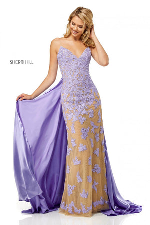 Sherri Hill 52538 prom dress images.  Sherri Hill 52538 is available in these colors: Nude Red, Nude Black, Nude Ivory, Nude Lilac, Nude Magenta, Nude Light Blue, Nude Teal, Nude Wine, Nude Aqua.