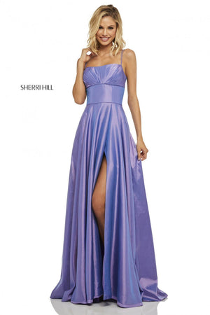 Sherri Hill 52602 prom dress images.  Sherri Hill 52602 is available in these colors: Red, Ivory, Blush, Purple, Yellow, Bright Pink, Emerald, Navy, Royal.