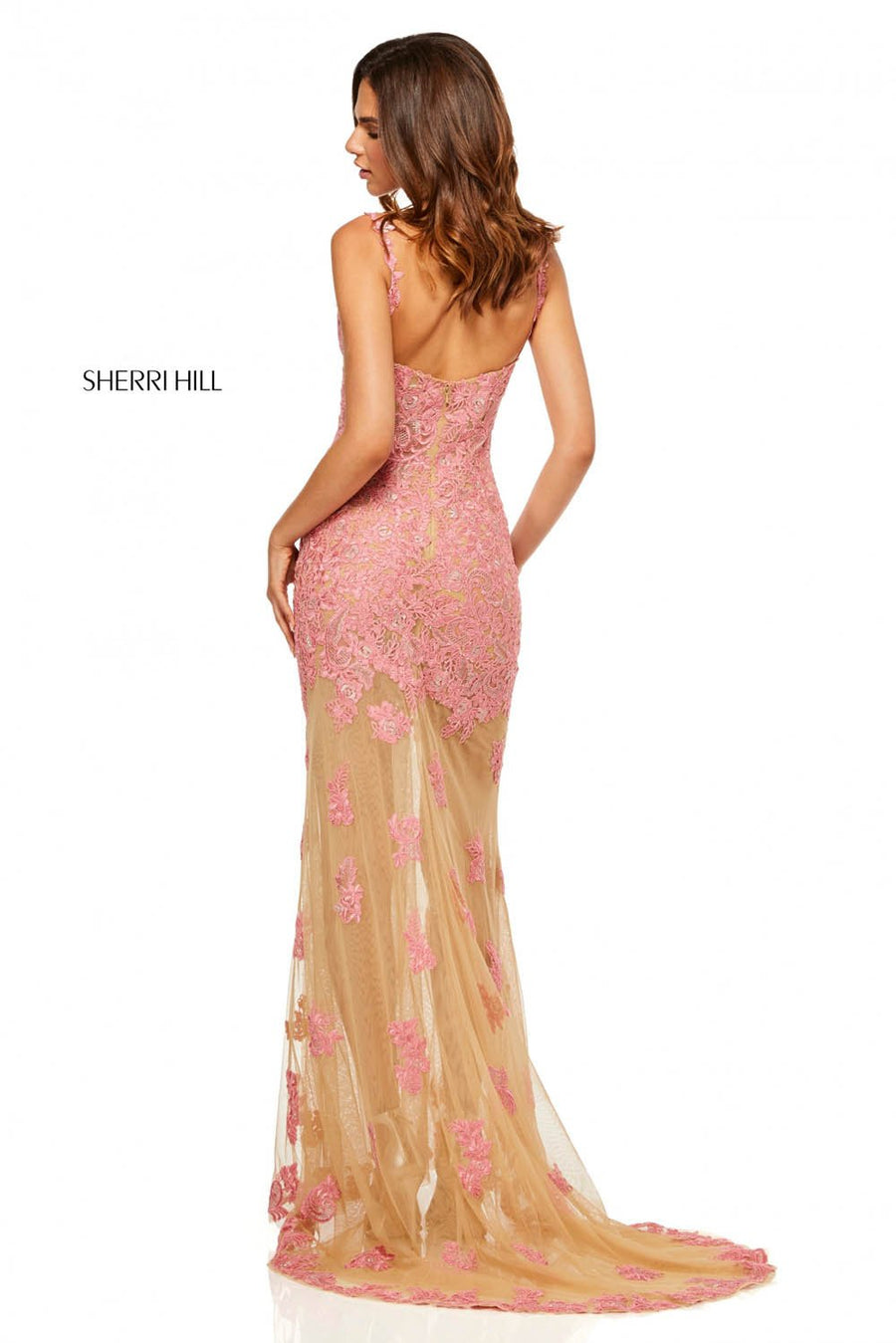 Sherri Hill 52655 prom dress images.  Sherri Hill 52655 is available in these colors: Coral, Ivory.