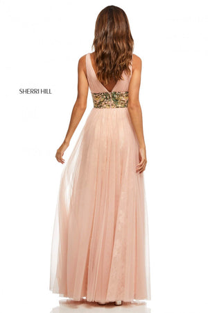Sherri Hill 52670 prom dress images.  Sherri Hill 52670 is available in these colors: Blush Mulighti.