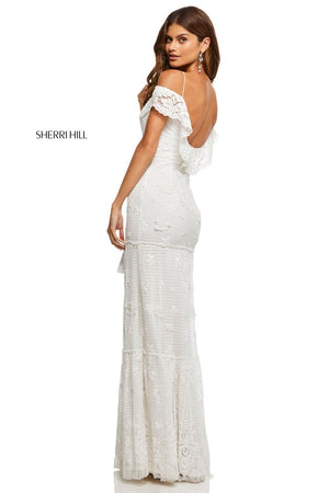 Sherri Hill 52688 prom dress images.  Sherri Hill 52688 is available in these colors: Ivory, Black.