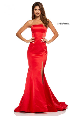 Sherri Hill 52753 prom dress images.  Sherri Hill 52753 is available in these colors: Red, Yellow, Light Blue, Royal, Emerald, Wine, Navy, Black, Ivory, Blush, Ivory Black, Blush Navy, Light Blue Mocha.