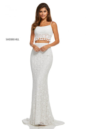 Sherri Hill 52810 prom dress images.  Sherri Hill 52810 is available in these colors: Black, Aqua, Light Yellow, Lilac, Ivory.