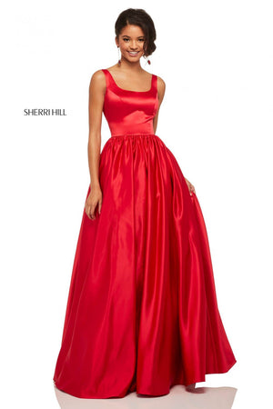 Sherri Hill 52813 prom dress images.  Sherri Hill 52813 is available in these colors: Black, Emerald, Royal, Red, Ivory, Yellow, Light Blue.